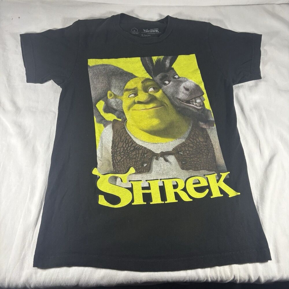 Shrek Graphic T-Shirt Size S Black DreamWorks Official Movie Tee
